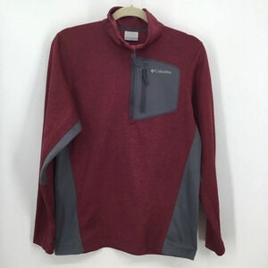 Columbia Men’s Burgundy Zip-Up Pullover Jacket Burgundy Casual Warm Size Small